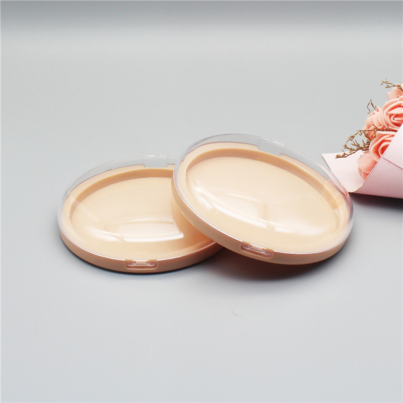 Large round compact powder box with transparent lid