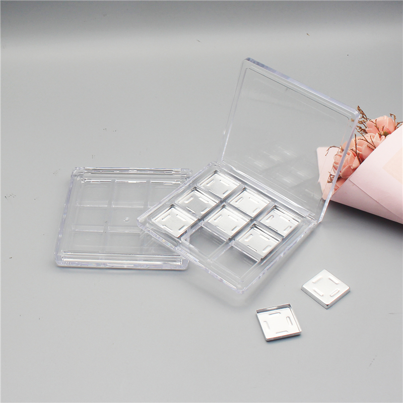 Square 9-square eye shadow box with back button