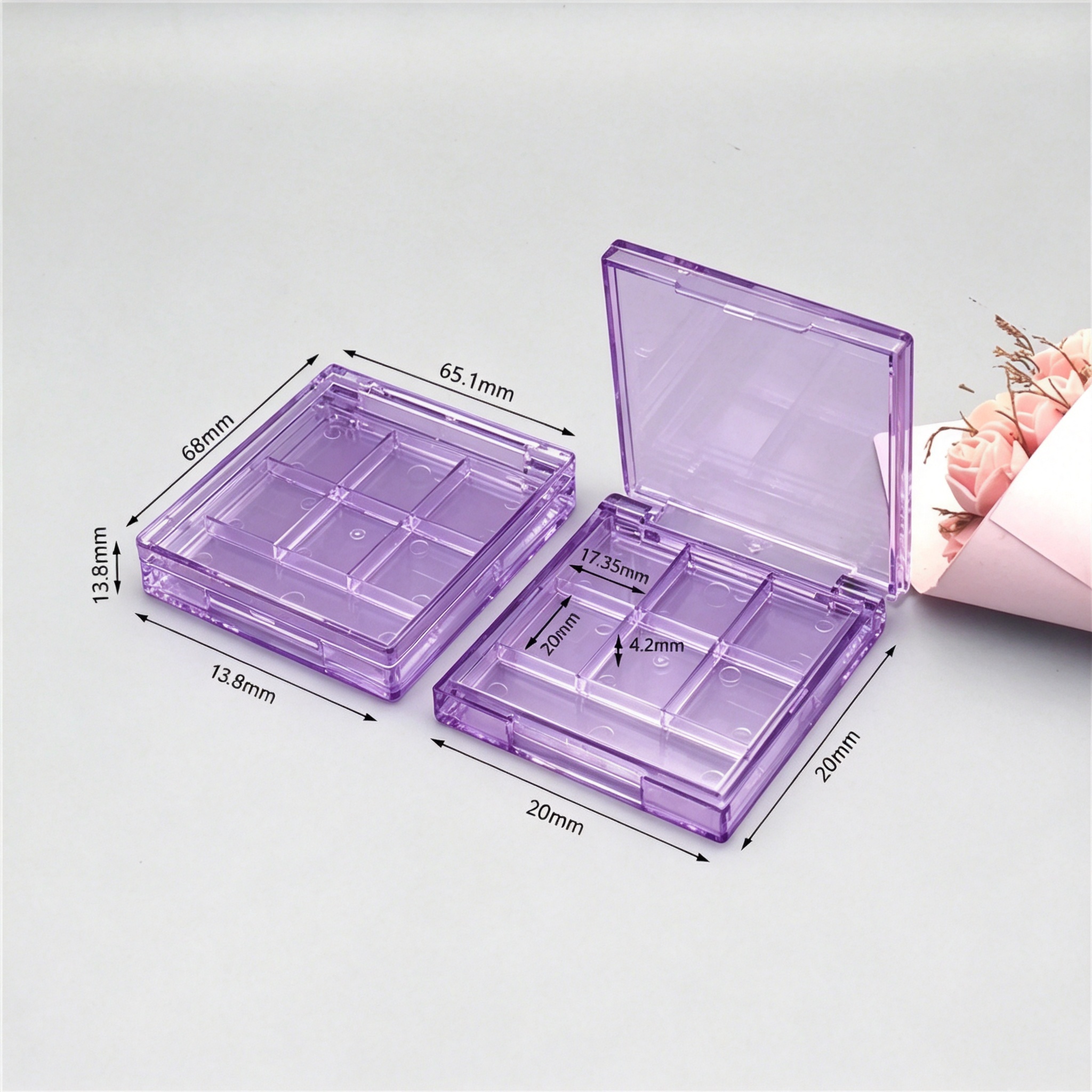 Square 6-color eye shadow box