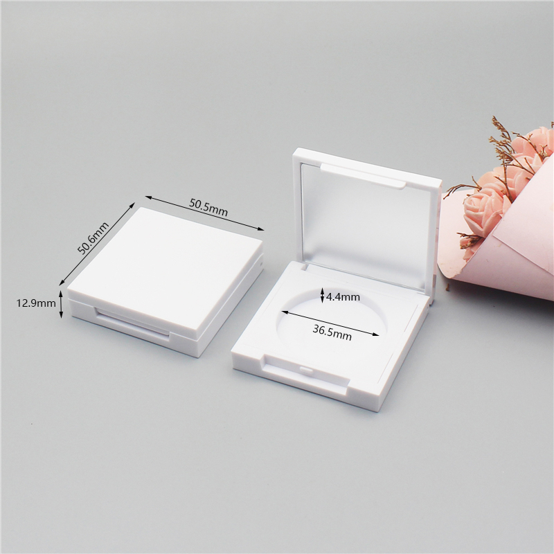 Square mirrored round blush box