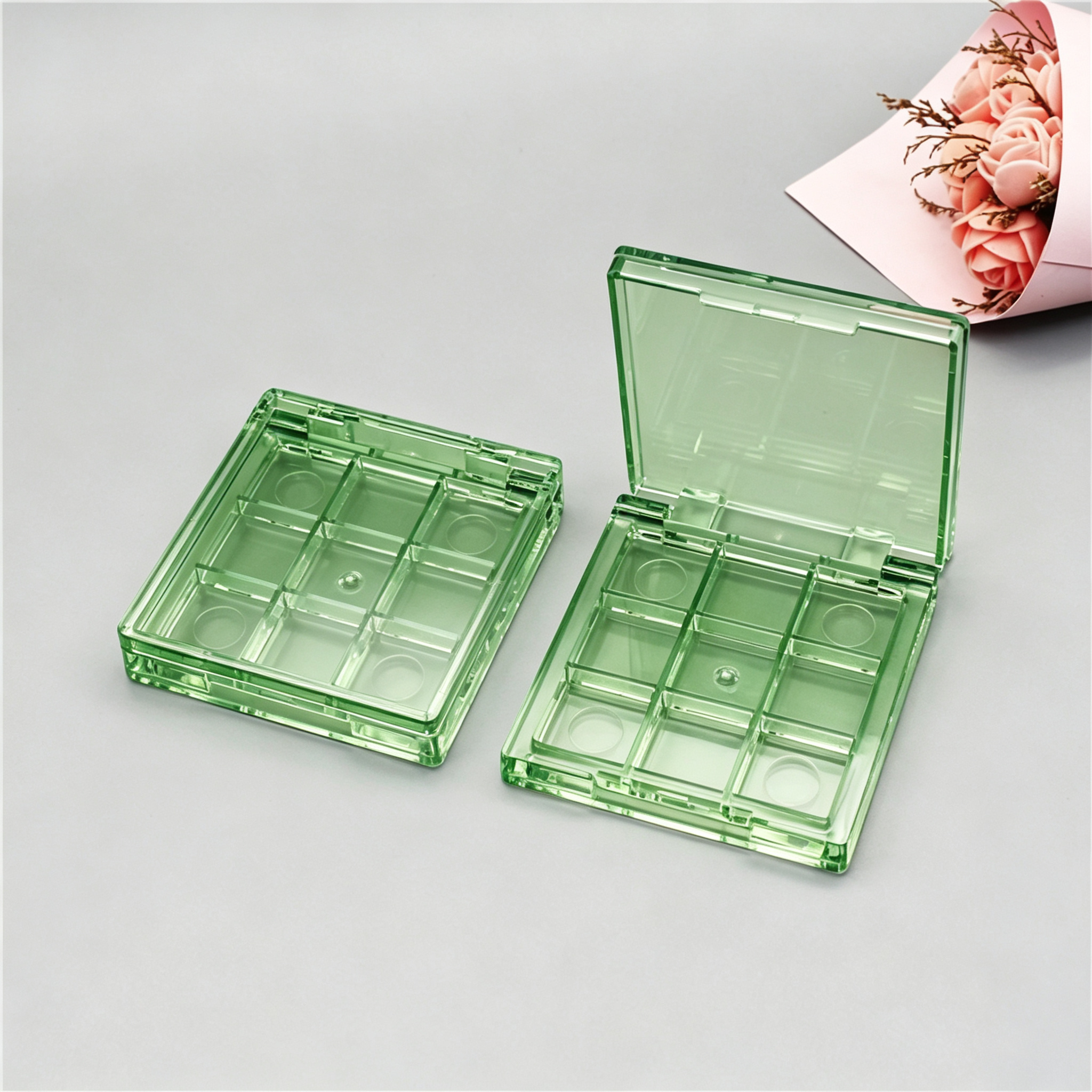 Square compact 9-color eye shadow palette