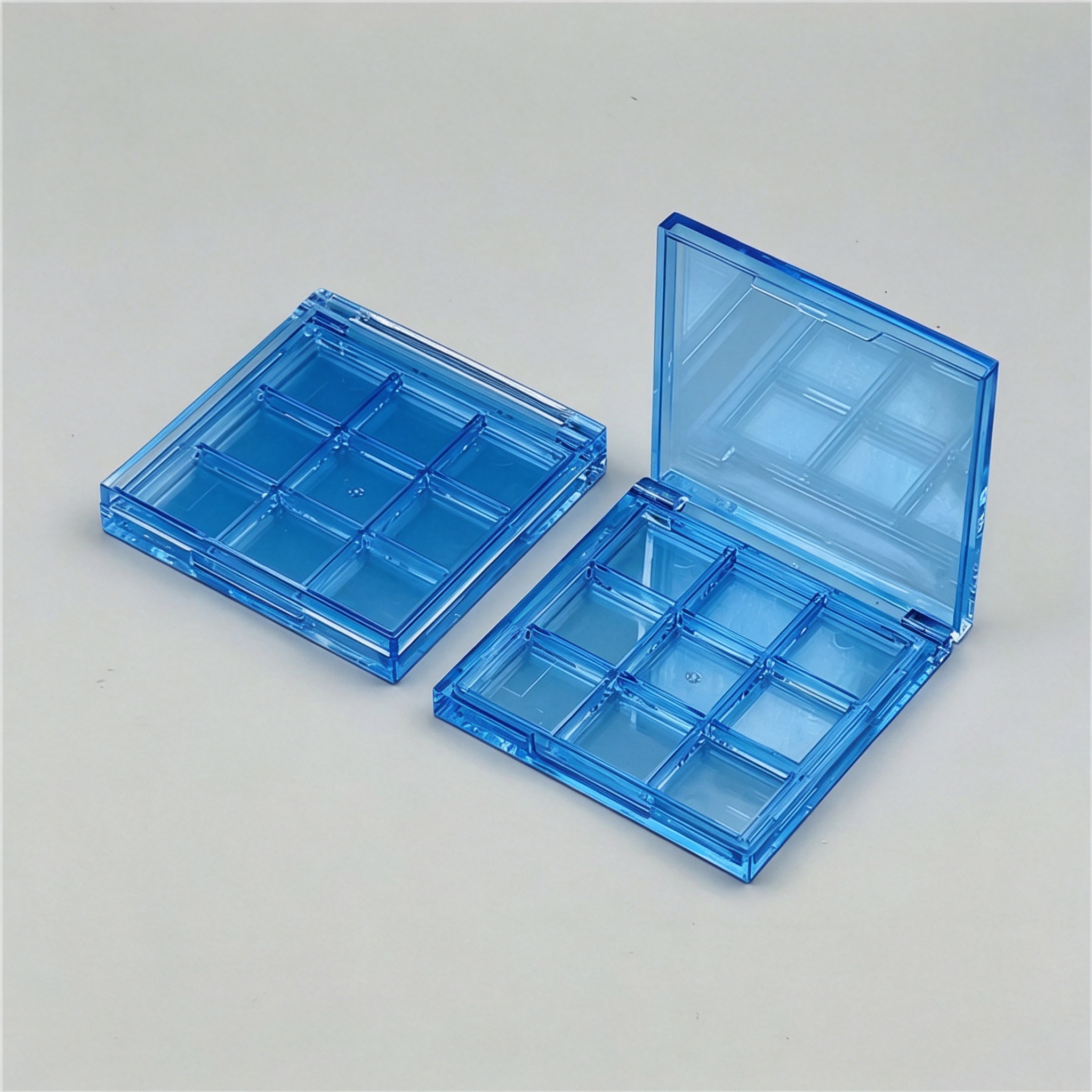 Transparent square 9-square eye shadow box